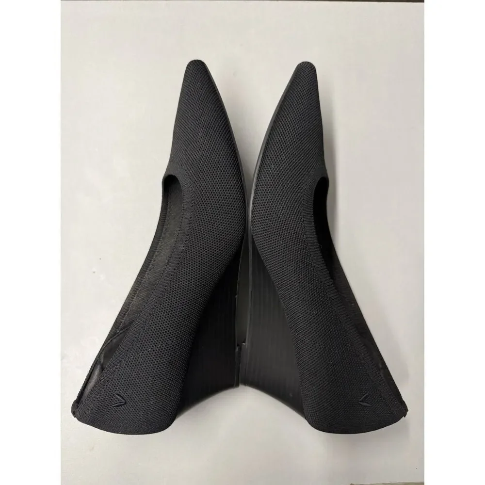 VIVAIA Aria Pointed-Toe Wedge Heels – Black – Size 10.5